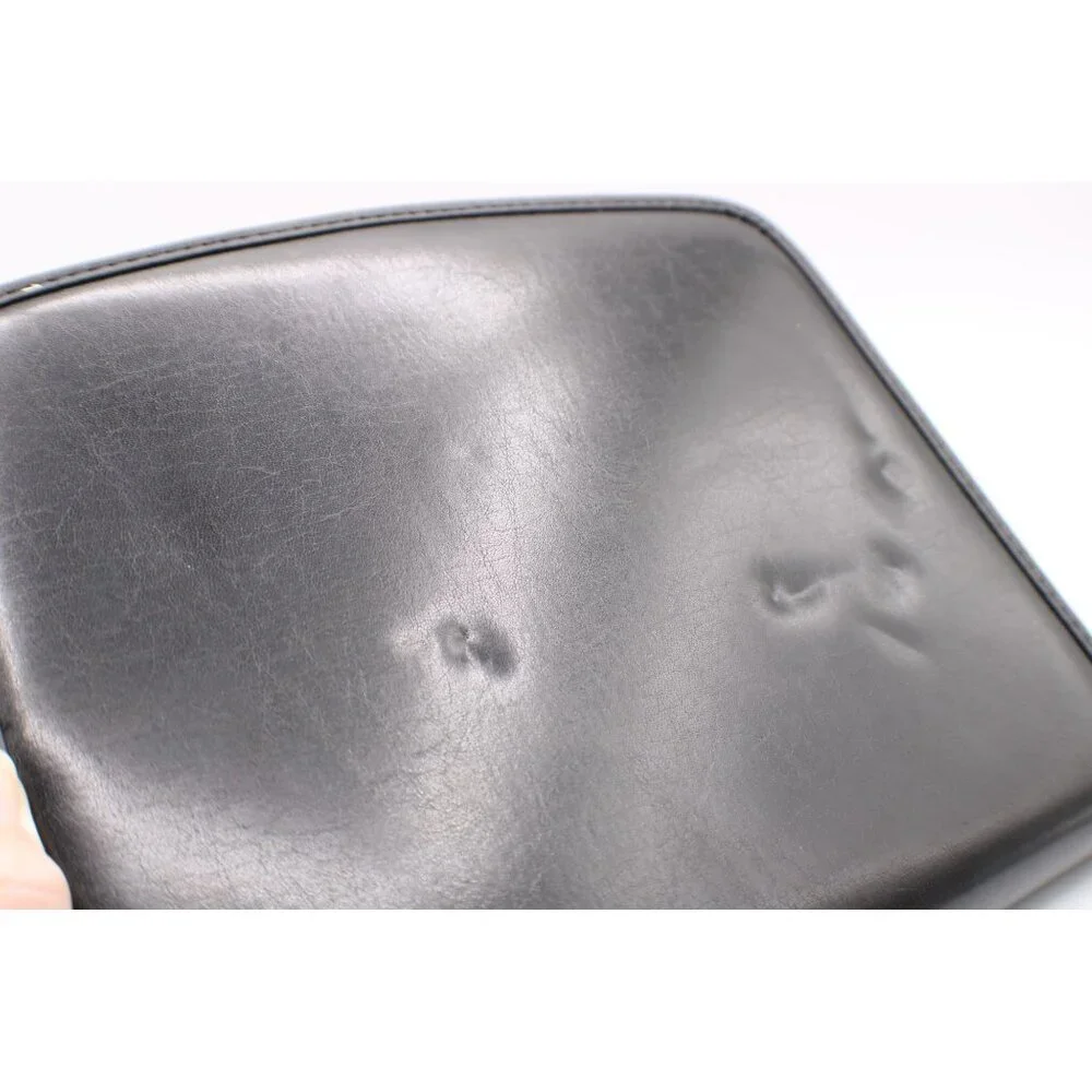 Black Faux Leather Zippered Binder Organizer With 3-Ring Mechanism & Interior Po